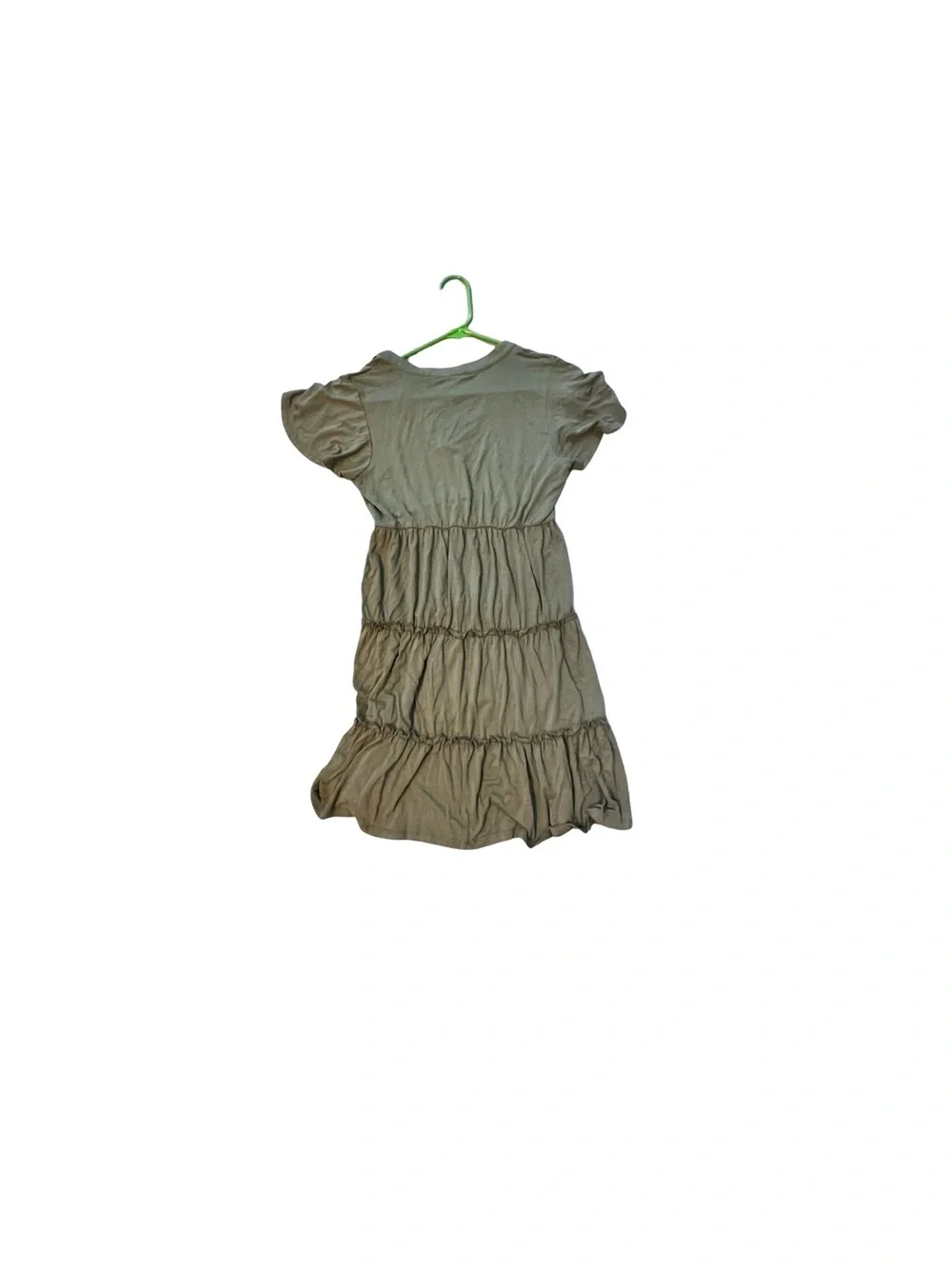 Lucky Brand Olive Green Tiered Mini Dress NWT Small Boho Babydoll Flowy